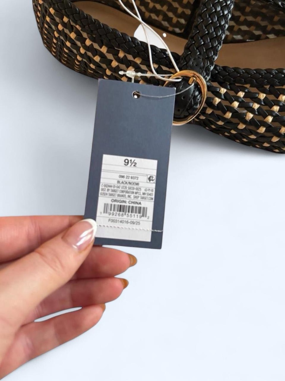 NWT! Women's Black & Cream Woven Mary Jane Flats - Picture 3 of 5
